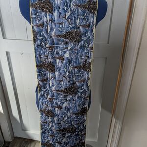 Blue Patterned Scarf